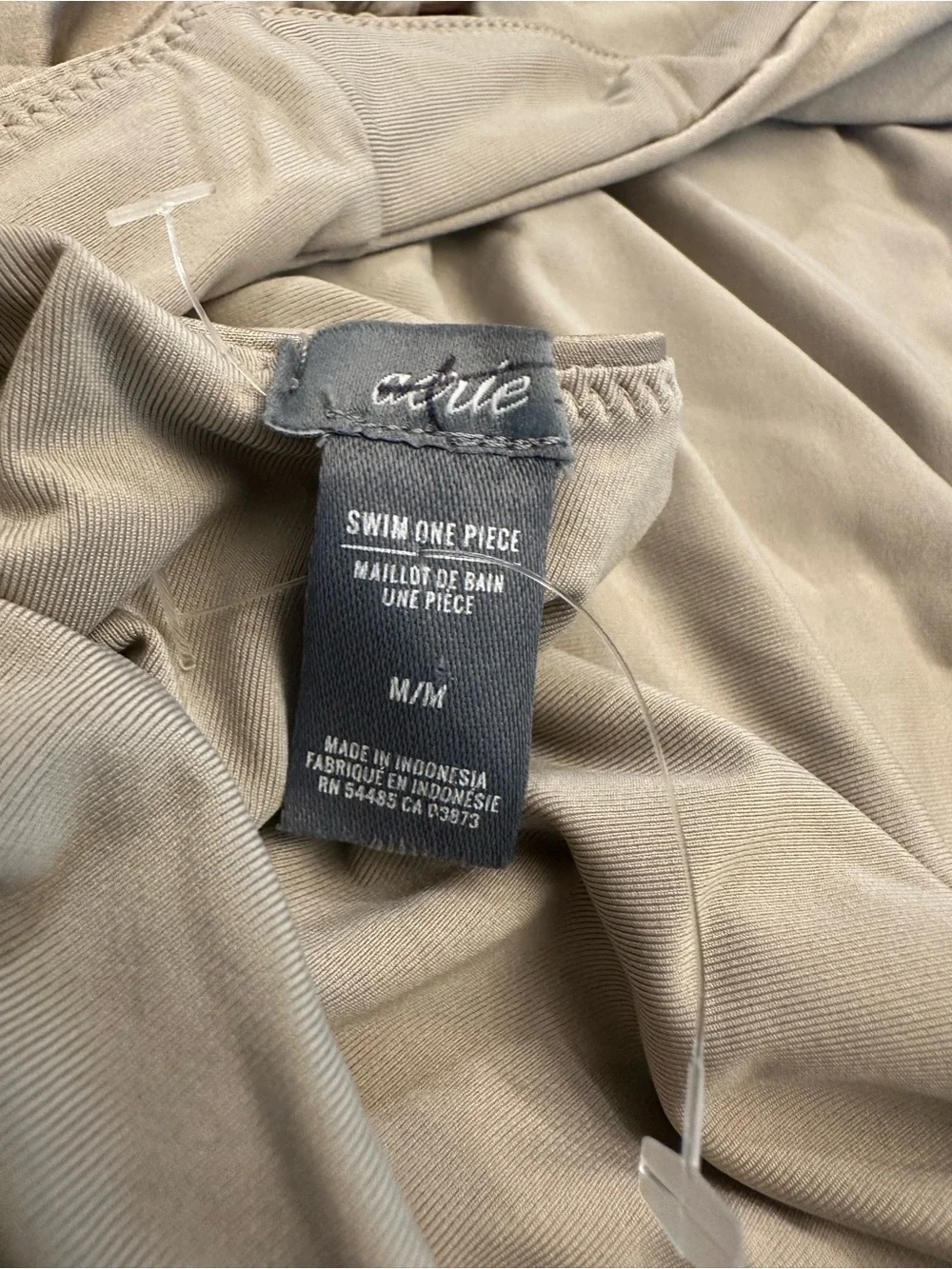 Aerie Classic Scoop Neck one piece swimsuit in Taupe New without tags M